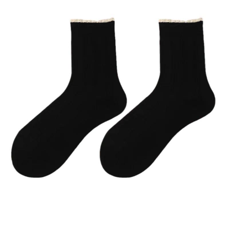 Mori Girl Literary Lace Trim Socks: Korean & British Style, Hollow JK Japanese Academy, Two-Way Ruffle Women's Socks.