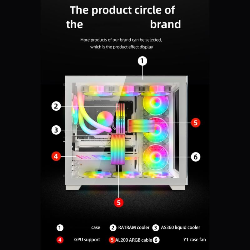 Flexible Silicone 8Pin GPU Power Cable ARGB Lighting Strips 5V3Pin Addressable Syncing For Gaming PC Case Accessories