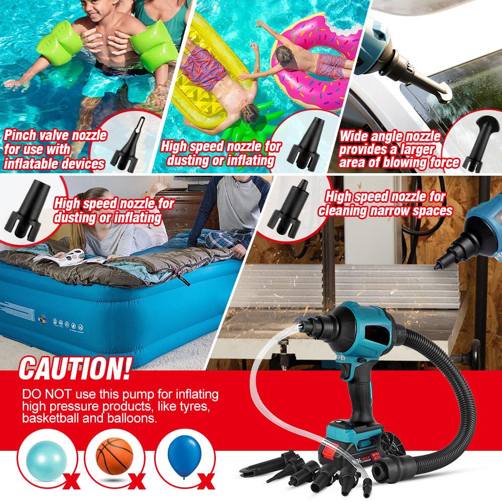 1000W 40000RPM Multifunction Cordless Air Dust Blower Collector Inflator and Deflator with 5Nozzles For Battery