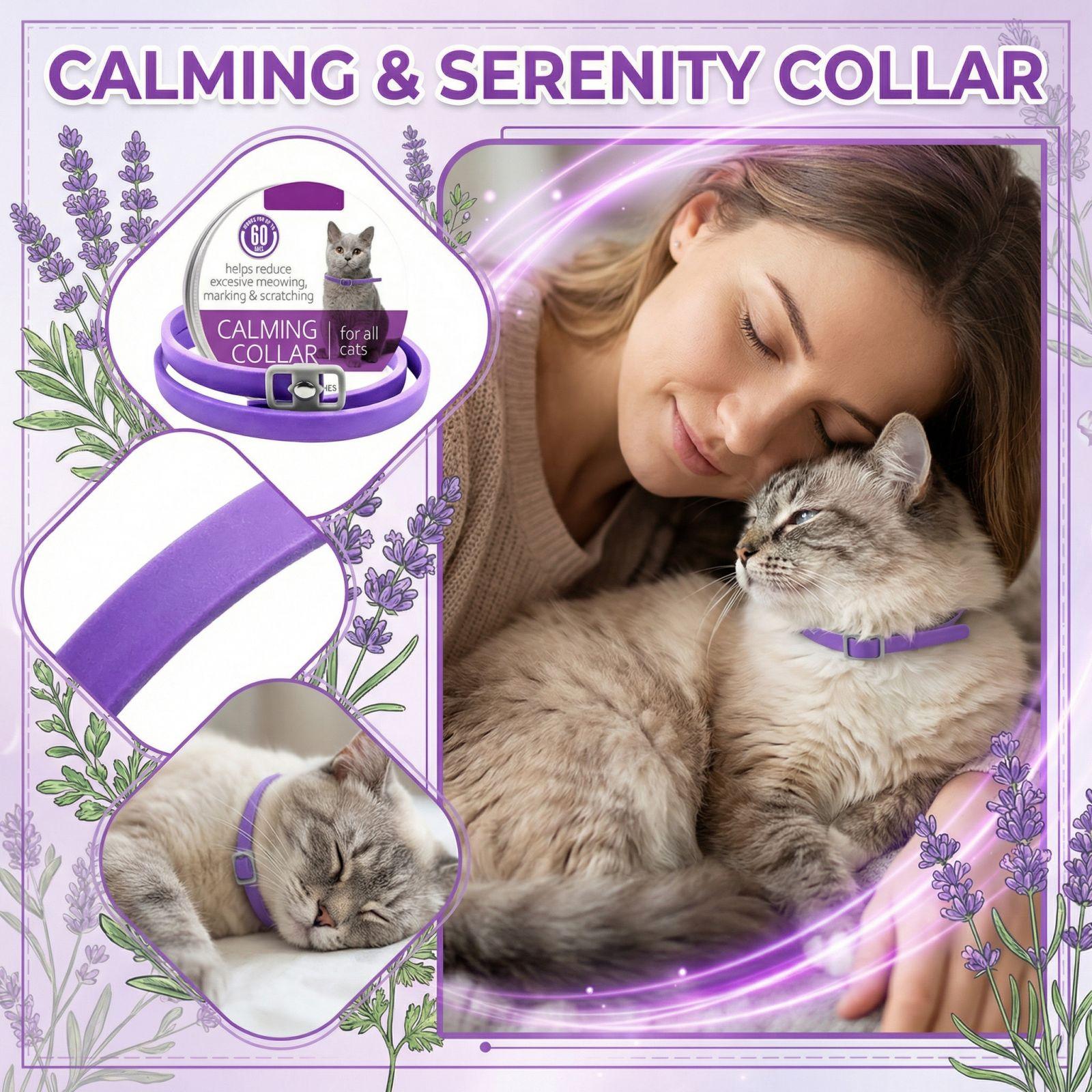 Успокаивающий ошейник для снятия тревожности у кошек M фиолетовый