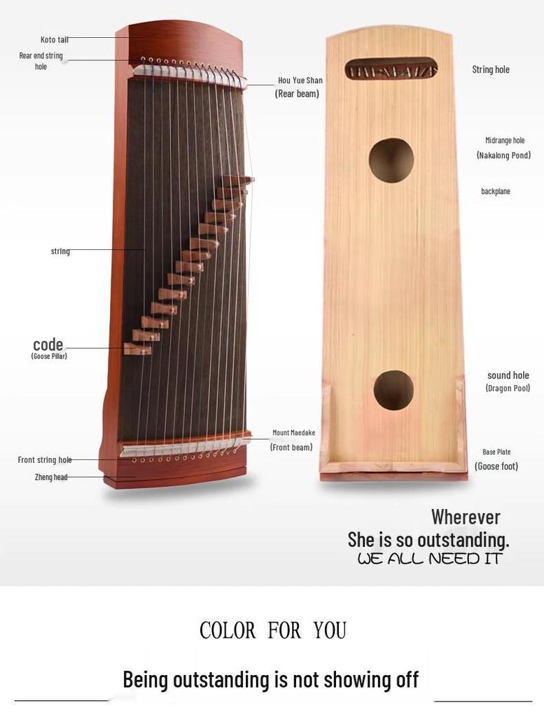 Mini Guzheng Portabil cu 14 Corzi pentru Copii – Instrument de Practică pentru Începători 70CM