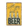 Vintage Beer Metal Plate, Rectangular Iron Wall Art 30x20cm