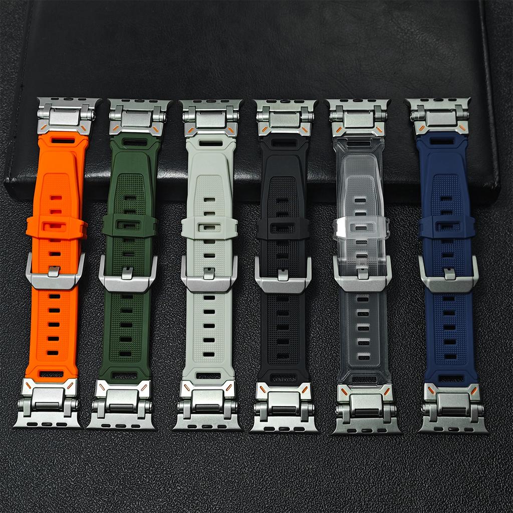 Strap/Metal case for Apple Watch Ultra 2 1 Rubber Loop Band 49mm Silicone Bracelet for IWatch Series 10 9 8 7 45mm 6 5 4 Se 44mm