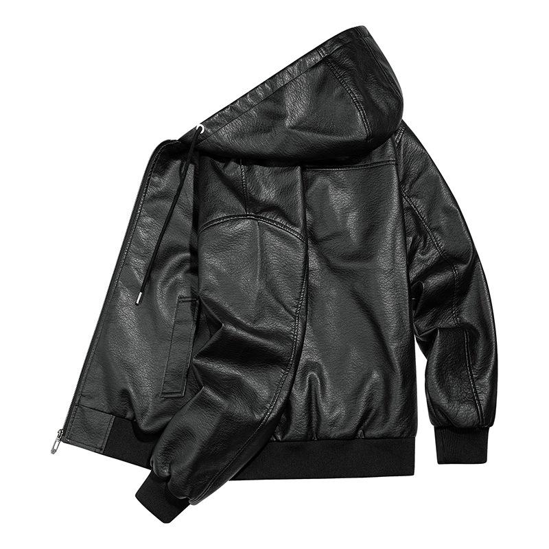 Trend New Men's Leather Jacket American Tooling Locomotive Hale Slack Old Money Street Simple Casual Leather Jacket Men