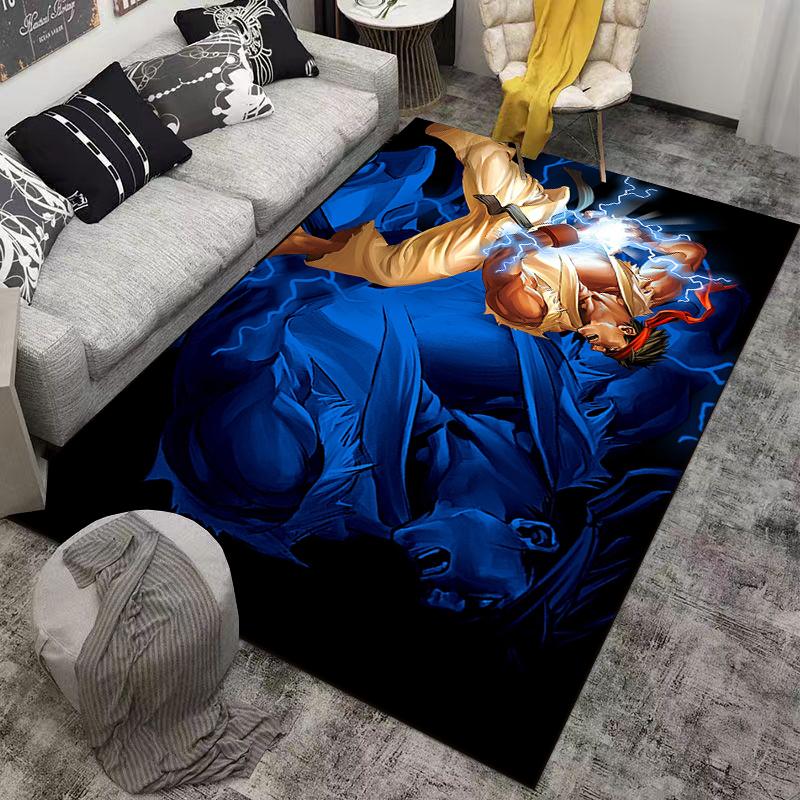 Cool Blue Lightning Combat Hero Carpet Suitable for use as an anti-slip game mat for living room and bedroom sofas