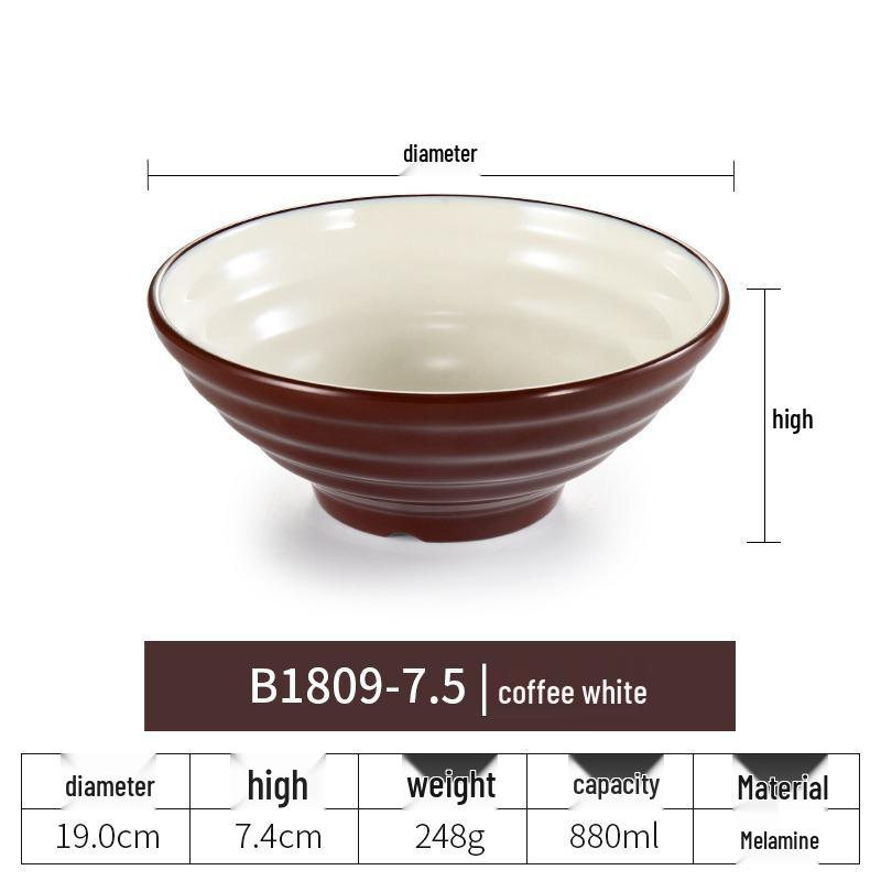Net Celebrity Melamine Ramen Bowl: Two-Tone Creative Design, Large, Ideal for Mala Tang and Rice Noodles