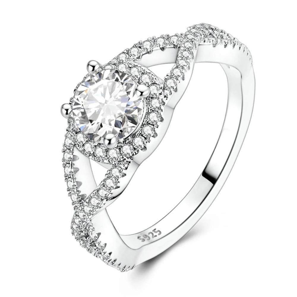 925 Silver Shine Zircon Ring Original Stone Multi Layer Wide Rings For Women Fine Jewelry Wedding Party Gift