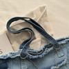 Koreanischer Stil Leinwand-Tragetasche Einfache Unterarm-Taschen Niedliche Jeans-Umhängetasche Outdoor