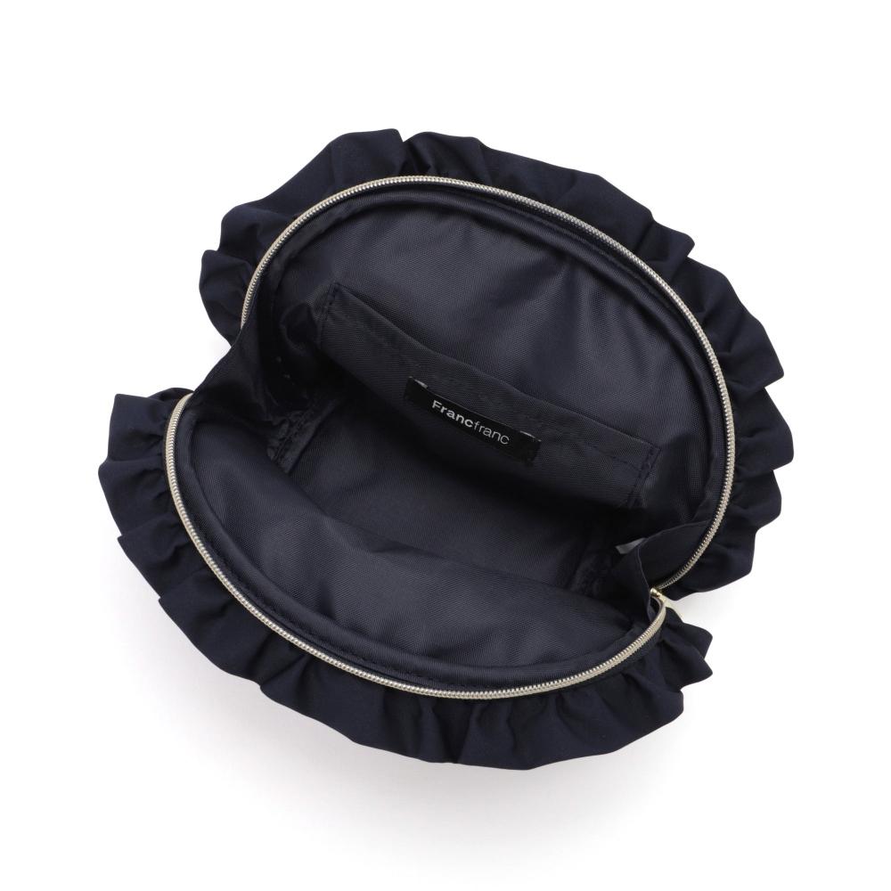 Franc Franc Japan [ec Limited Outlet Item] Frill Round Pouch Navy