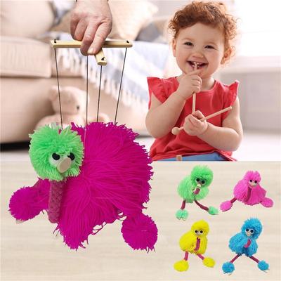 Kukla Kuş Bebek Komik Çekme Dize Dans Devekuşu Kukla Bebek Garip Oyuncaklar Dize Bebek çocuk