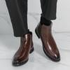 Men’s Chelsea Short Boots Business Formal High Top Boots Brown Tuxedo Ankle Boots Black Boots Large Size