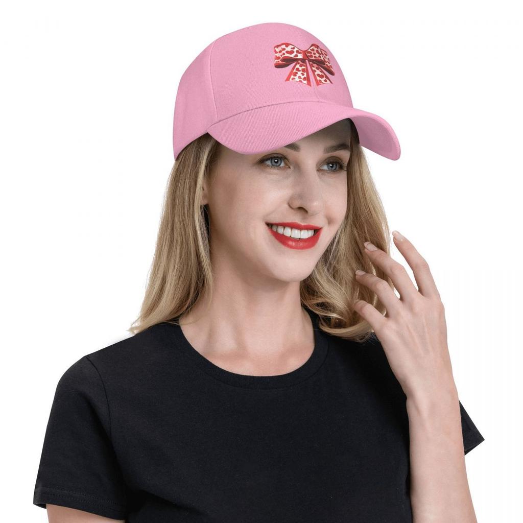 Valentine Heart Print Baseball Cap Unisex Adjustable Cotton Casual Outdoor Sun Protection Cap