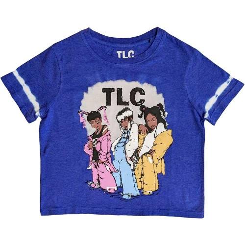 TLC Unisex Adult Cartoon Dip Dye Crop Top S bleu