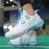 Professional Competition Badminton Shoes with Rotating Buckle, Shock Absorption, Carbon Plate, Non-slip, Wear-resistant for Men and Women