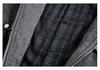 Retro Plaid Patchwork Faux Two-Piece College Style Jacket for Men and Women, Loose Outerwear - STAFFPICK W291