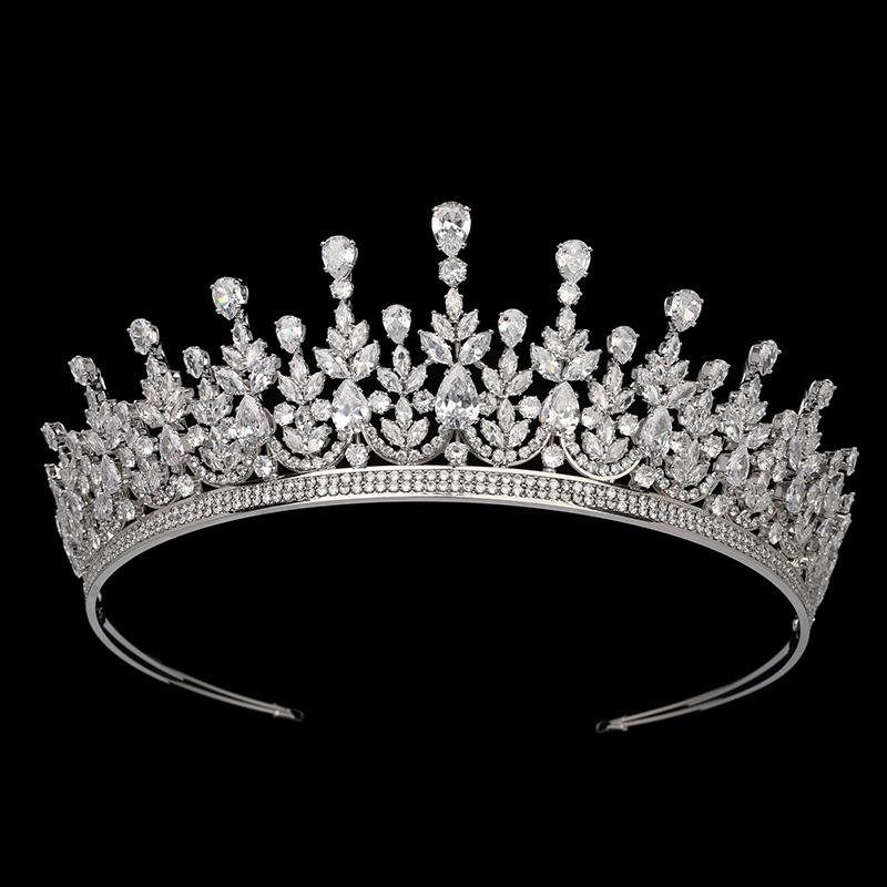 CZ Head Wear Wedding Tiara Accesorios Para Cabello for Bride Bridal Headpieces Crystal Head Band Miss Universe Crown BC6661