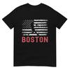 Boston Massachusetts American Flag Baseball Weathered Tshirt