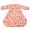 Meal Apron Machine Washable Baby Food Meal Apron Wipe Easy Coverall Long Sleeve Bib Table Cloth Pink Yami Treat [Bibetta]