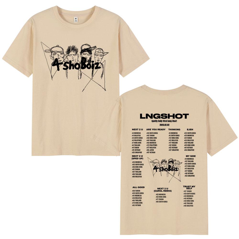 Korean KPOP Group Hip Hop Lngshot Tshirt Summer UNISEXs Retro Fashion Tshirt Casual Short Sleeve Cotton Oversized Tshirt