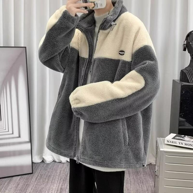 

Men s Lambswool Cardigan Jacket - Winter Warm, Thick Padded, for Teen/Junior High Students 2XL сірий колір