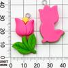 30-Piece Set: Pink Resin Sunflower & Rose Flower Pendants for DIY Jewelry