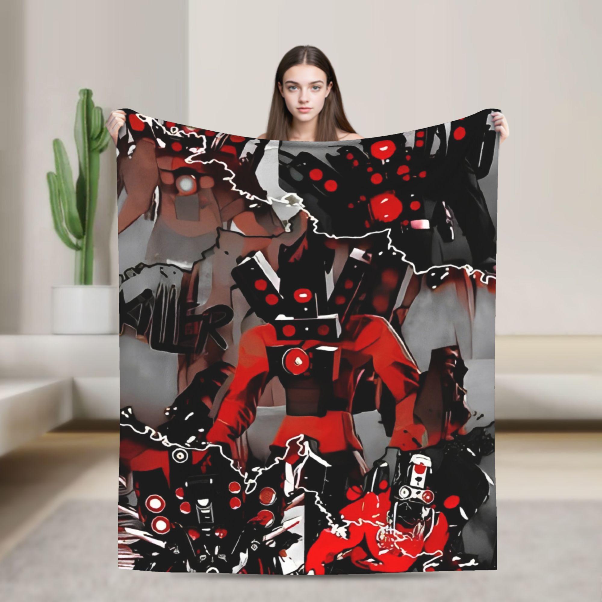 

Skibidi Toilet Speakerman Blanket Warm Soft Print Plush Throw Blanket For Living Room Camping Flannel Bedspread Bed Cover 75x90cm