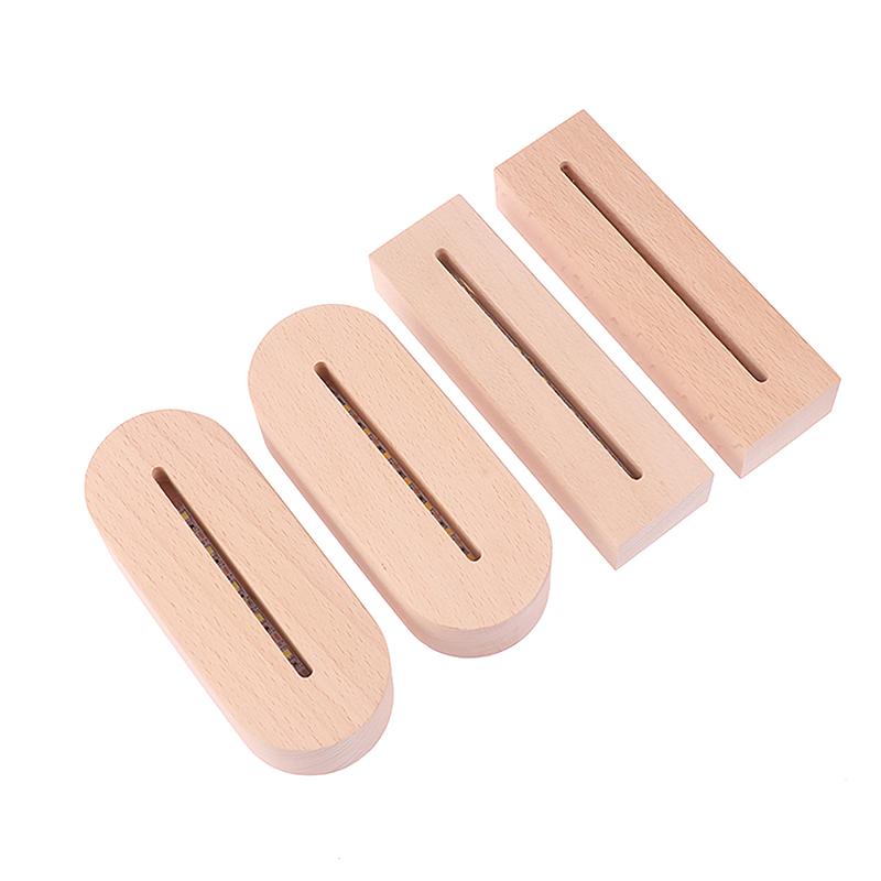 AAA Batteriebetriebener LED-Lichtständer mit Holzsockel für Acryl-Nachtlampe, Kunst, DIY-Holzlichtständer