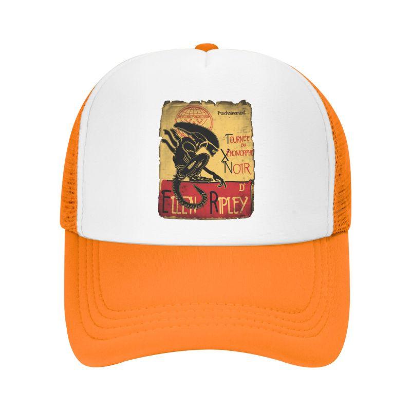 

Vintage Tournee Du Xenomorphe Noir Mesh Baseball Caps Unisex Adjustable Snapback Hat Summer Casual Sun Visor Hats Trucker Hat Adjustable помаранчевий
