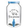 Les Trésors De Lily [Q7741] - Fontaine Mason Jar Glass 'Messages' Blue (I Can't - I Have a Pool) - 26x16 Cm (3. 5 L)