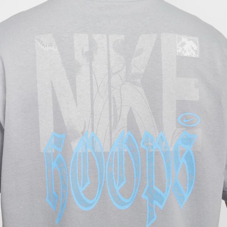 Nike Printed Round Neck Casual Loose Short Sleeve Drop Shoulder T-Shirt Men Tops Wolf-Grey FQ4899-012