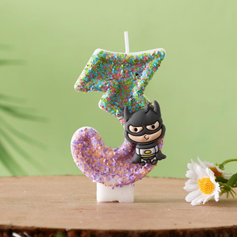 Shein Batman Number Candles 0-9: Kid's Birthday Cake Party Decorations.