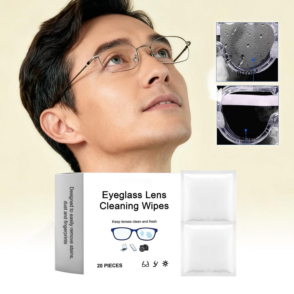 Eyeglass Lens Cleaning Wipes Streak Free Individually Wrapped Disposable Wet Wipes for Glasses Camera Screens Phones Laptops Tablets Use
