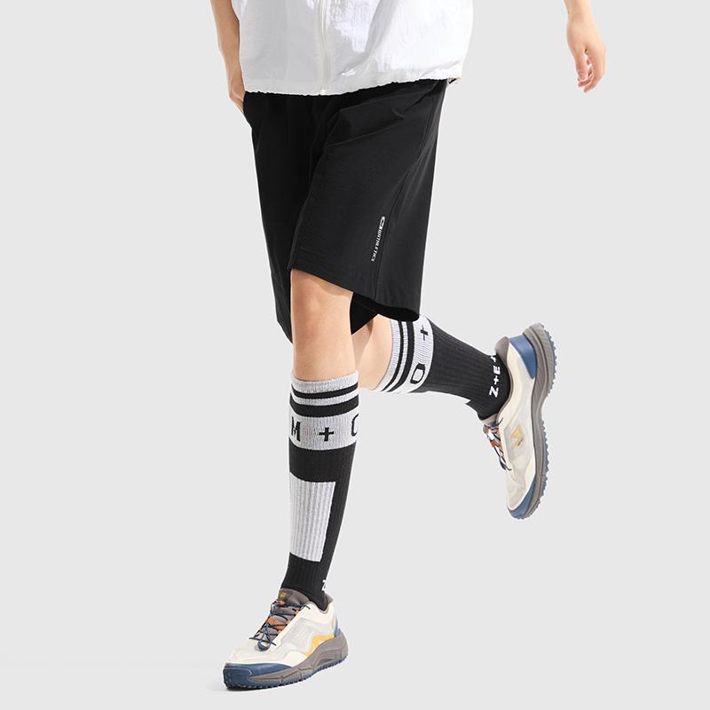 Li-Ning Plain Mid-Waist Loose Straight-Leg Sports Shorts Men shorts Black AKSU785-1