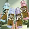 1PC Guinea Pig Mixed Pet Group 750ml Color Plastic Sports Water Bottle Leakproof Flip Straw Lid Suitable for Sports Office Home Use