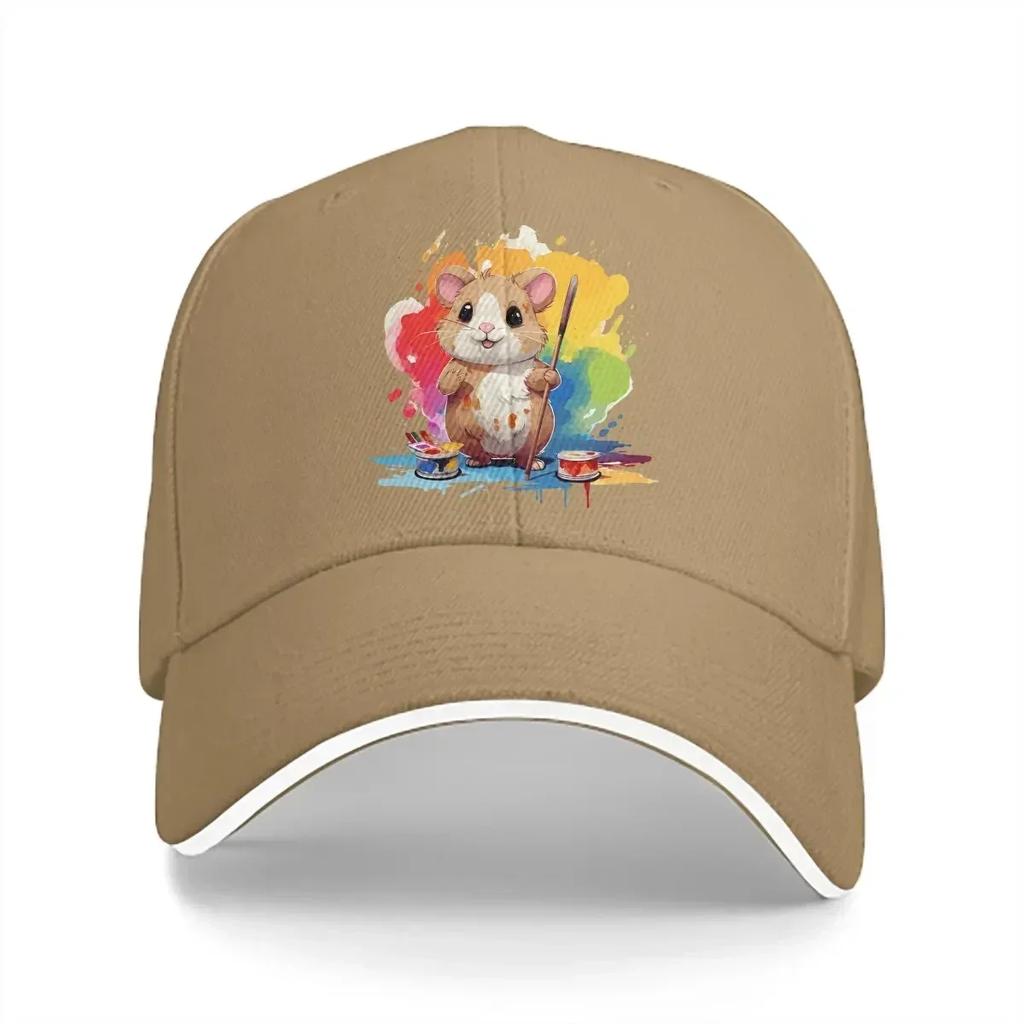 Kawaii Cute Painting Unisex Baseball Caps Peaked Cap Cute Hamster Animal Sun Shade Hats for Men Women