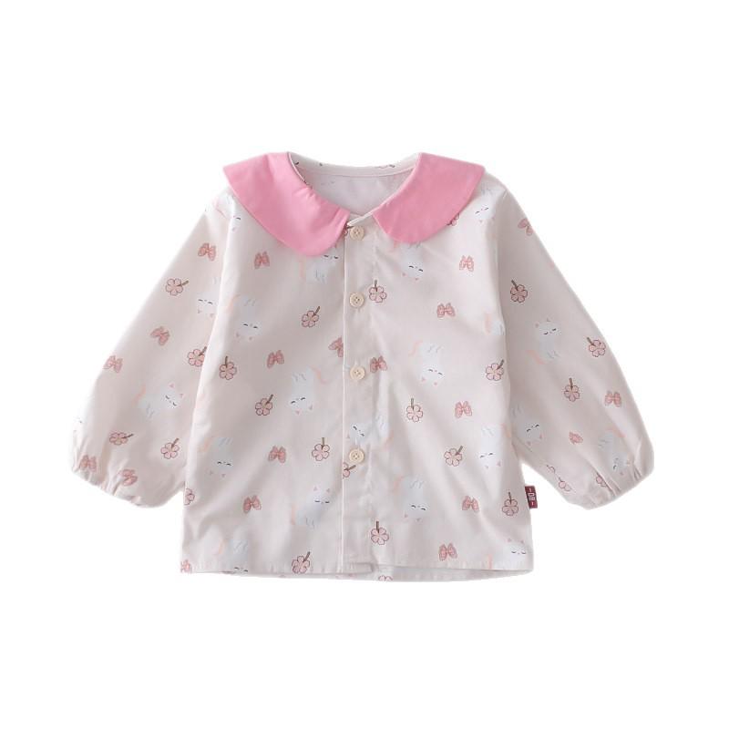 Infant Girls' Floral Cat Lapel Two-Piece Set - Long Sleeve Top & Casual Pants, Spring/Fall 2026