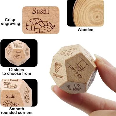 1PC Food Decides Dice 12 Sides, Date Night Dice Couple Gift Ideas, Him and Her, Dinner Dice Decides, Cool Birthday Wedding