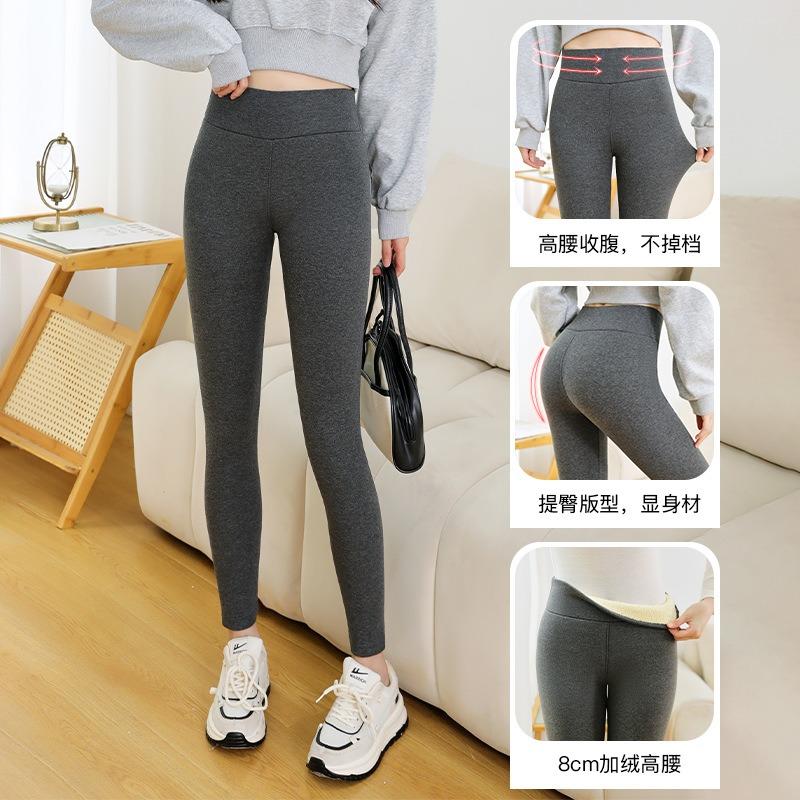 Extra thick lamb wool cotton pants women's autumn and winter outer wear fleece thickened leggings pure cotton high-waisted large-size thermal pants