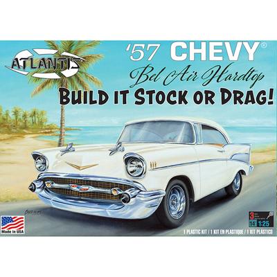 Atlantis Models Měřítko 1957 Chevy Bel Air Hardtop Plastikový Model Kit ATLAMCH1371 1/25 (Předbarvené)