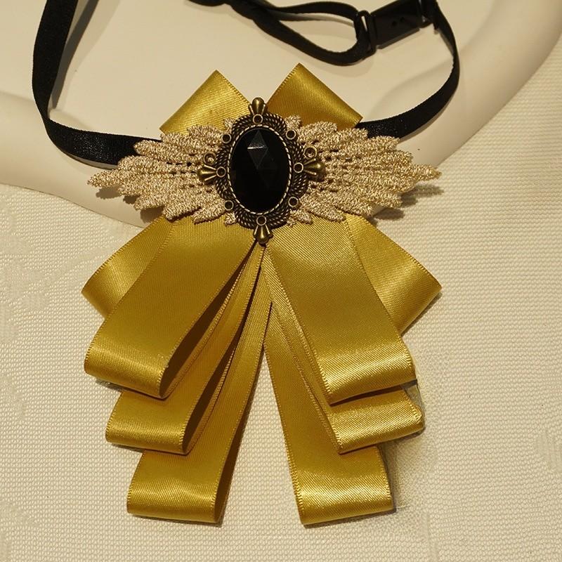 Solid Color Butterfly Tie With Rhinestone Decor And Polyester Fabric For Formal Events And Weddings