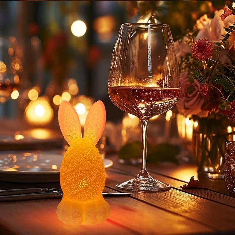 3D-utskrift Påsk populär kanin ljusstake dekoration kreativ nattlampa festivaldekoration