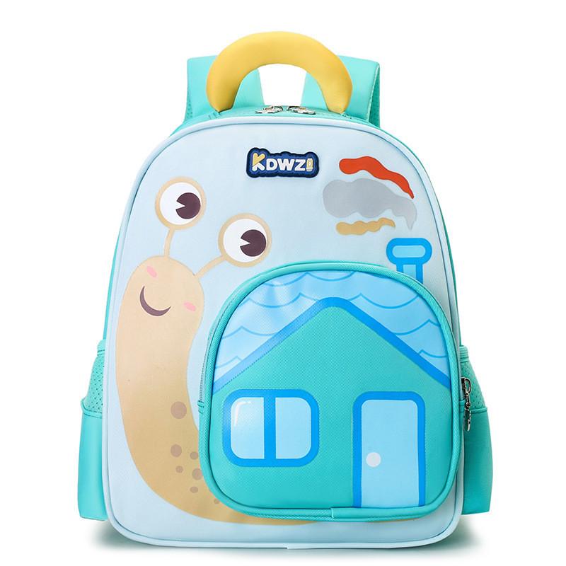 Kids Cartoon Snail Print School Backpack With Breathable Nylon For Preschoolers