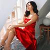Women’s Satin Slip Dress – Adjustable Spaghetti Strap Midi Dress with Cowl Neck, Asymmetric Hem, Elegant Cocktail Party Evening Nightgown