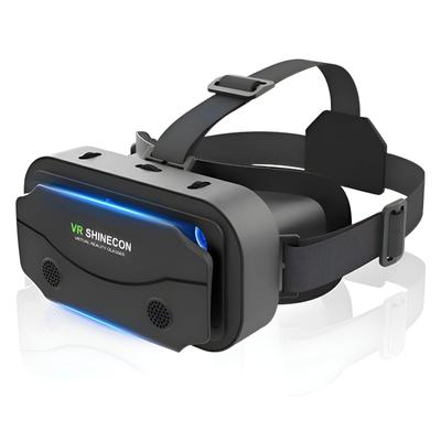 VR Goggles Panel Design for 3D Panoramic 1080P Field of Aspherical Optical Adjustable Focus and Pupil Comfortable Glasses Compatible with iPhone