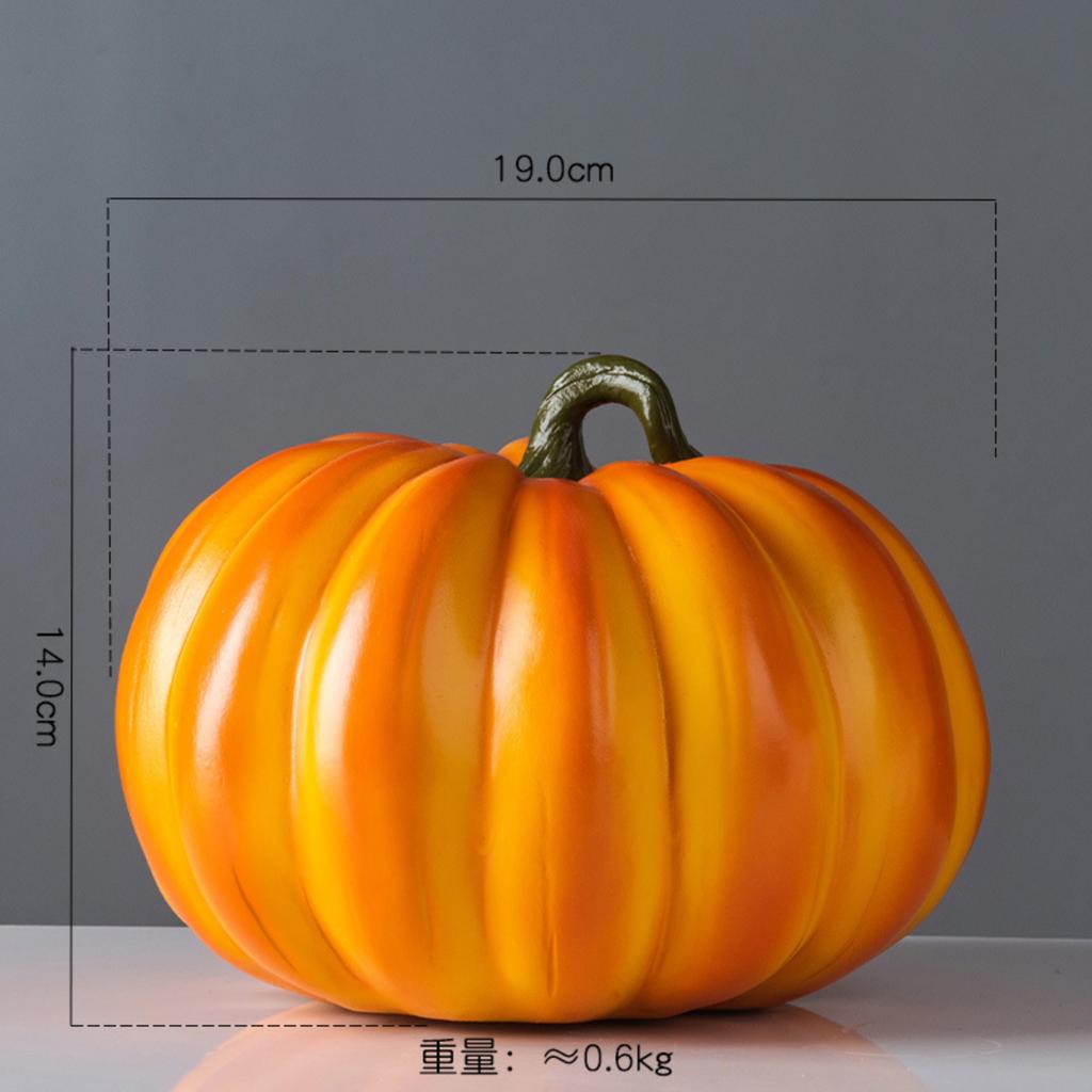 Realistická dýňová pryskyřičná řemeslná dekorace pro Halloween Domácí stolní ozdoba Sezónní sváteční displej Vnitřní venkovní použití Odolný materiál
