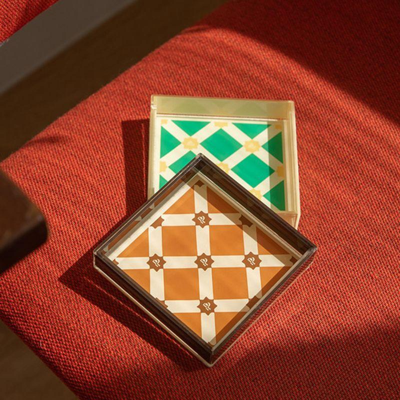 Поднос с узором PILY PLACE (S) Enamel Cream