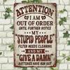Mimo provoz Vtipné Vintage Kovové Znamení Humorná Domácí Dekorace Nástěnné Umění