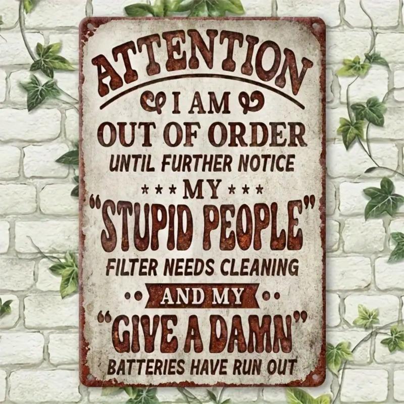 Mimo provoz Vtipné Vintage Kovové Znamení Humorná Domácí Dekorace Nástěnné Umění