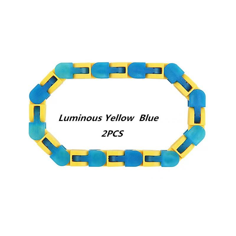 24 Knots Wacky Tracks Fidget Toys Glow in The Dark Toy For Children Bike Chain Stress Relief Bracelet Adults Sensory Toy Gifts
