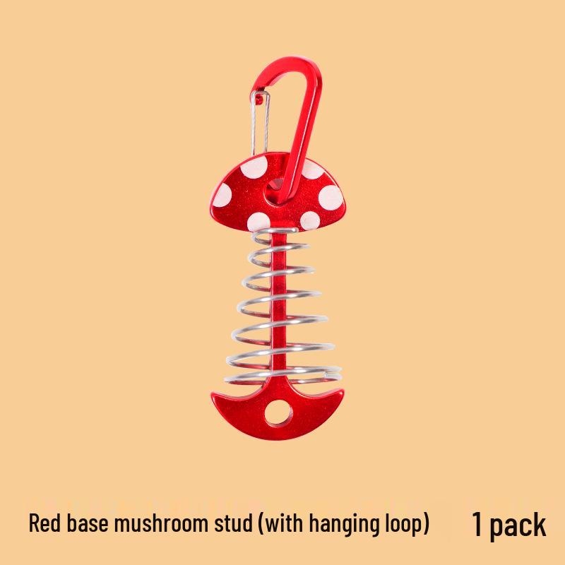 Fishbone Peg Camping Platform: Wooden Board, Mushroom Peg, Spring Tent Peg, Aluminum Alloy, Umbrella-shaped Awning Ground Fixing Peg.